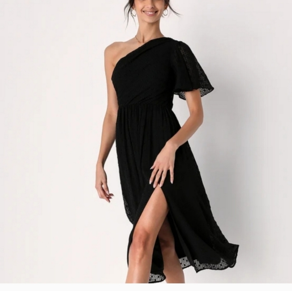 Asymmetrical midi dress x Lulus